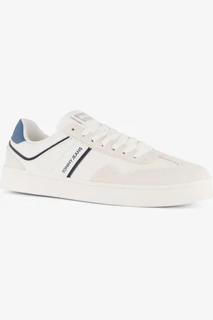 Tommy Hilfiger Leren heren sneakers blauw - Maat 42 - Uitneembare zool