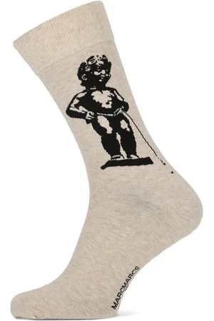 Marcmarcs Manneke Pis Sok - Belgie - Maat 43/46 - Hoge Kwaliteit Katoen 70% - Generation Line - Superfijn - Herensokken met Manneke Pis - 1 Paar