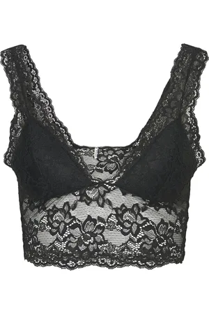 Pieces® Bralette kant - Lace Bra Top - Zwarte dames kanten bh top - - M