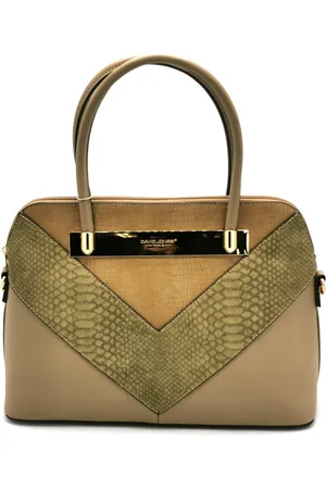 David Jones Modieuze Handtas Camel - Strak design - Stijlvol en Tijdloos - (bxhxd) ca. 33cm x 25cm x 12,5cm