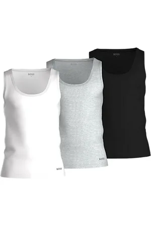 HUGO BOSS Classic Tanktops regular fit (3-pack) - heren singlets O-hals - zwart - grijs en wit