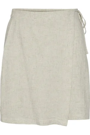 Pieces® Rok Pcpia Mw Mini Skirt Wvn Noos 17151891 Birch/melange Dames Maat - XL