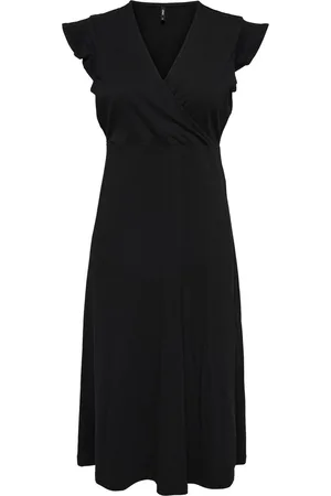 ONLY ONLMAY S/L WRAP MIDI DRESS BOX JRS Dames Jurk - Maat S