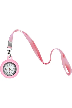 Fako Bijoux® Verpleegstershorloge Met Keycord - Zusterhorloge - Ketting - 90cm - Roze