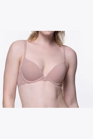 Dorina Push up / Plunge BH met beugel - Rosa - Kanten bh band - 3/4 cup - Decollete Bh - 70B