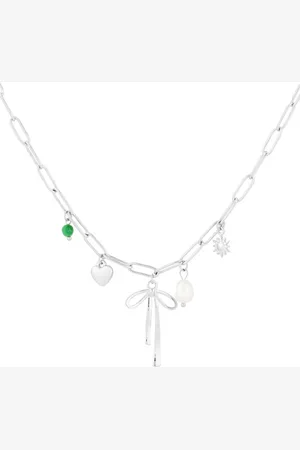 Yehwang Bedelketting Bow & Beyond - Zilverkleurig - Sieraden voor vrouwen - Ketting Dames - Cadeau