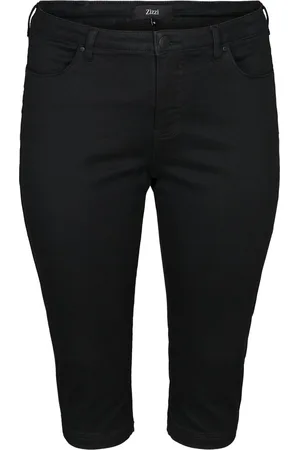 Zizzi JEANS AMY CAPRI Dames Jeans - Black - Maat 42