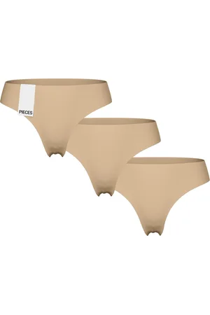 Pieces® Onderbroek Pcnamee Thong 3-pack Noos 17141726 Nude 3 Pack Dames Maat - XS