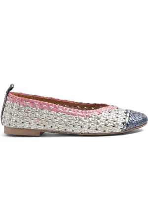 Lazamani Brisa Dames Ballerinas Leer Silver - Maat 39