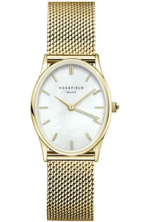 ROSEFIELD Horloge OWGMG-OV10 The Oval White MOP Mesh Gold