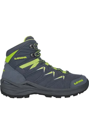 Lowa Hatland Innox Pro GTX Mid Junior - Steelblue/lime - Schoenen - Wandelschoenen - Halfhoge schoenen