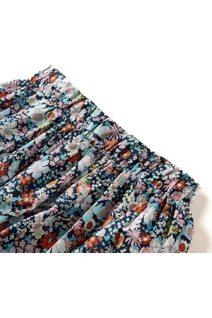 vidaXL Kinderrokje-bloemenprint-92-donkerblauw