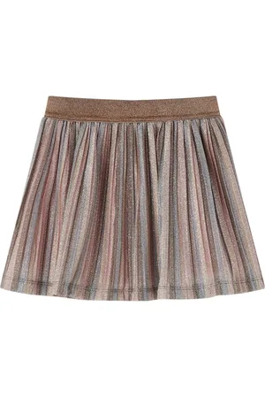 vidaXL Kinderrokje-geplooid-met-glitters-140-bruin-en-roze