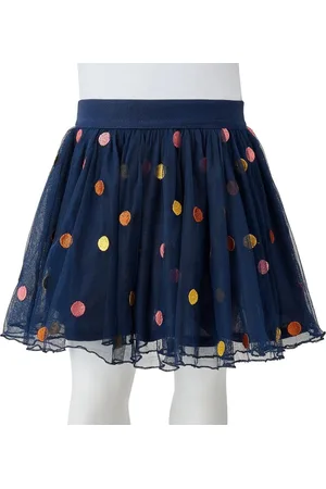 vidaXL Kinderrokje-met-tule-en-stippen-92-marineblauw