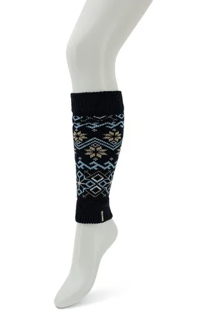 Bonnie Doon Beenwarmer Unisex Winter Time Kort 30cm Noors Patroon Boottop 100% Acryl - Winters Patroon - Mode - Geen Sneeuw In Schoenen - Warm - Elegant - Dames - Jeugd - Comfortabel - - Dark Blue - 1 Paar - BP231789.111