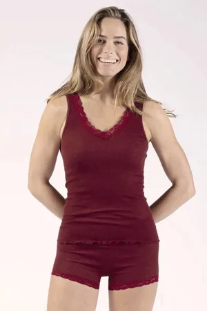 Nina Von C. Wollen ondergoed - boxershort - Pagenslip - Warme merino wollen kanten dames onderbroek - 42