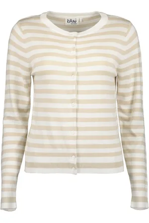 Blue Seven Dames - Vest 147171 / wit gestreept kort - maat 40