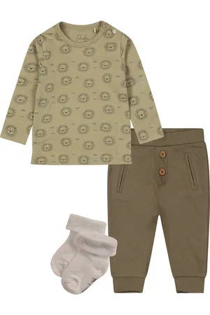 Dirkje Noppies - Kledingset - Broek - Shirt met leeuwtjes - 1 paar Noppies sokjes - Maat 68
