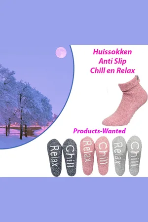 Merkloos 2-Paar Wollen Huissokken Anti Slip Chill en Relax in Rose en Donkergrijs-Maat 39-42