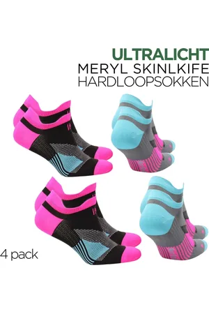 NORFOLK Sportsokken - Ultralight No Show Hardloopsokken met Meryl Skinlife - 4 paar - Hardlopen - Enkelsokken - Low cut sportsokken - - Maat 39-42 - Thomas
