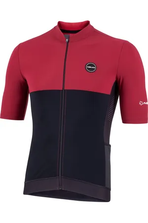 Nalini Heren Fietsshirt korte mouwen - wielrenshirt - SUN COVER JERSEY Black/Red wine - S