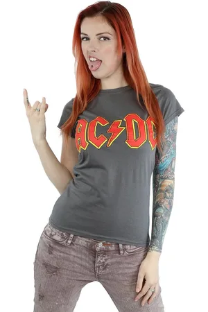 AC/DC Dames/Dames rood Logo Katoenen T-Shirt