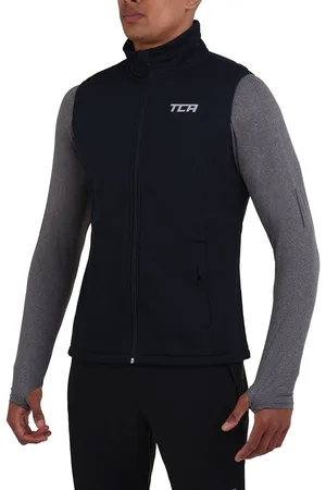 TCA Mannen Flyweight Winddicht Hardloop Fiets Gilet met Ritszakken - Middernacht Blauw, M