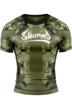 8 Weapons Rash Guard Hit 2.0 Olijfgroen Zwart - L