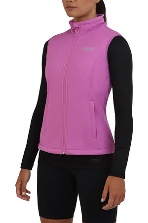 TCA Dames Flyweight Winddicht Hardloop Fiets Gilet met Ritszakken - Roze, XS