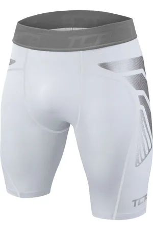TCA Jongens CarbonForce Pro Compressie Basislaag Korte Broek Thermisch Ondergoed - Wit, 6-8 Jaar