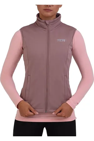 TCA Dames Flyweight Winddicht Hardloop Fiets Gilet met Ritszakken - Bruin, M