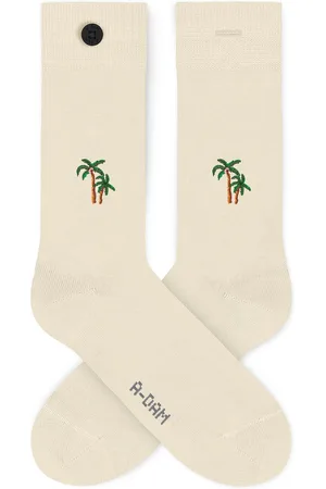 A-dam Palm Trees - Sok - Sokken - Biologisch Katoen - Vegan - Heren en Dames - Volwassenen - Wit - 41-46