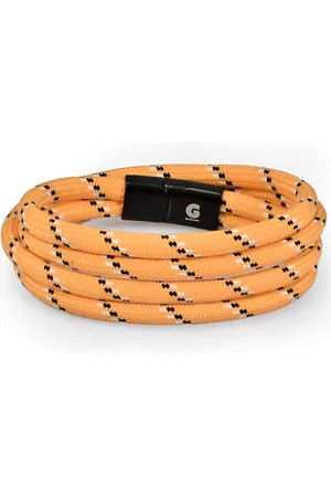 Galeara Design Wikkelarmband Touw met Magnetische Sluiting Galeara NOA Double Surfer 18.5cm Heren en Dames oranje