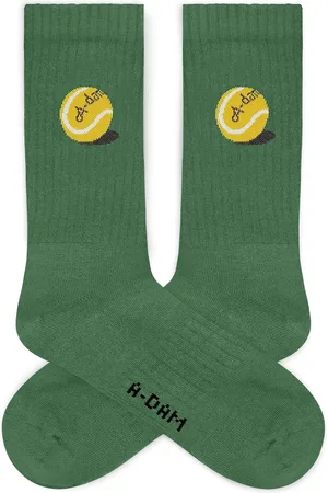 A-dam Tennisball - Crew Sokken - Sok - Biologisch Katoen - Vegan - Heren en Dames - Volwassenen - Groen - 36-41
