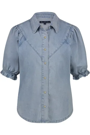 Red Button Blouse SRB4549 - Victoria - Bleach