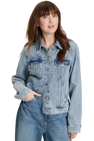 Cross Jeans Dames Jas DENIM regular fit Blau M Volwassenen
