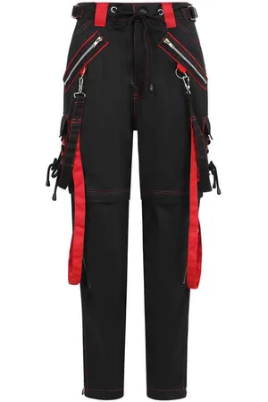 Banned Retro Paxt Strappy Broek rechte pijpen - M - /Rood