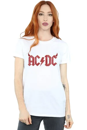 AC/DC Dames/Dames Horns Logo Cotton Boyfriend T-shirt