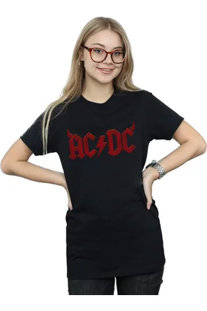 AC/DC Dames/Dames Horns Logo Cotton Boyfriend T-shirt