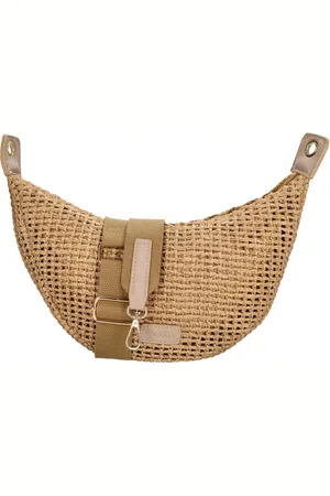 Charm London Brighton Schoudertas - Crossbody - Raffia - Schouderband - Ritssluiting
