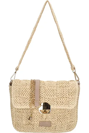 Charm London Margate Schoudertas - Crossbody - Raffia - Ritssluiting - Overslag - Goud
