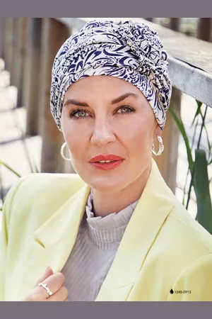 CHRISTINE Lotus turban - linen - - chemo