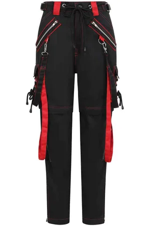 Banned Retro Paxt Strappy Broek rechte pijpen - 2XL - /Rood