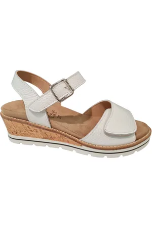Anwr Longo Witte Leren Dames Sandalen - - 41