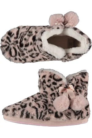 Apollo Dames hoge pantoffels/sloffen - luipaard print - - maat 37-38