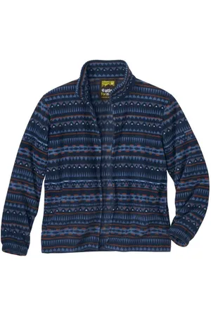 Atlas For Men Fleecejack met jacquardmotieven - Heren - Verkrijgbaar in grote maten - XL