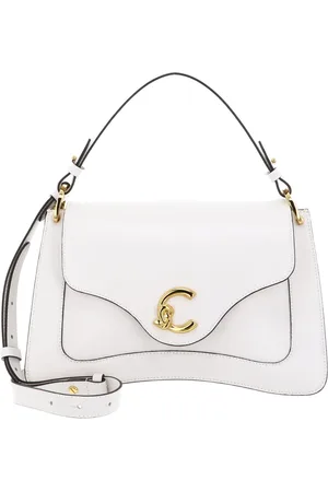 Coccinelle Leren Schoudertas Handtas C-Me Calf Cock Handbag Crème
