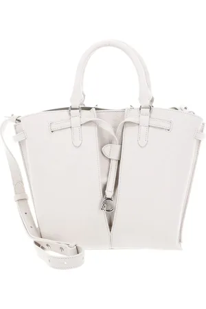 Coccinelle Leren Handtas Schoudertas Flores Handbag Grained Leather Crème