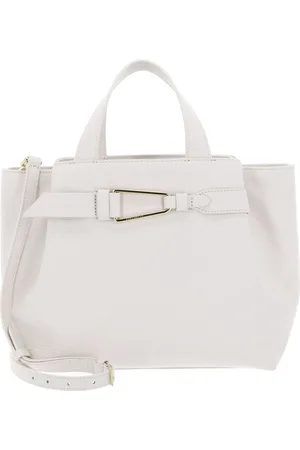 Coccinelle Leren Schoudertas Malory Handbag Grained Leather Crème