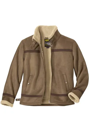 Atlas For Men Suedine jack met sherpavoering Avonturier - Heren - Verkrijgbaar in grote maten - 4XL